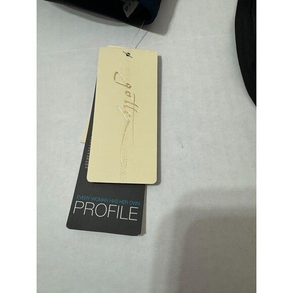 Profile by Gottex NWT Sz 32C  Navy Twist Front Halter V-Neck Bikini Top Swimsuit - Picture 7 of 10